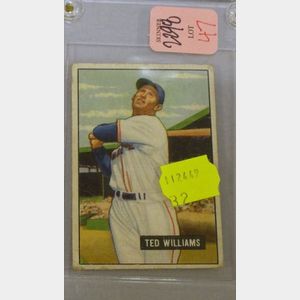 1951 Bowman Gum no.165 Ted Williams Baseball Card.
