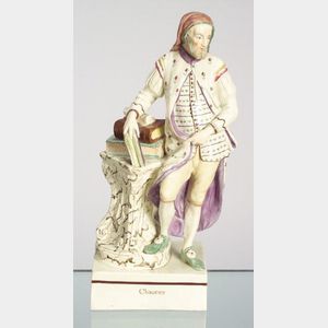 Wood Pearlware Allegorical Figure of Chaucer