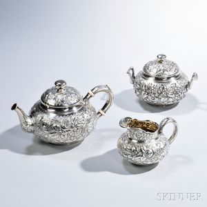 Three-piece Whiting Sterling Silver Tea Service