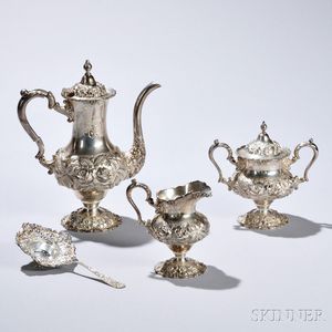 Four-piece Stieff Sterling Silver Tea Service