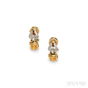 18kt Gold and Diamond Earrings, David Yurman