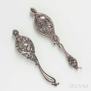 Two Art Nouveau Sterling Silver Lorgnettes