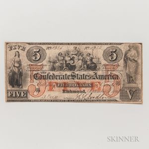 1861 Confederate $5 Note, T31, Cr. 244. 