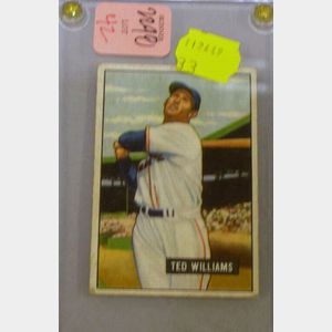1951 Bowman Gum no.165 Ted Williams Baseball Card.