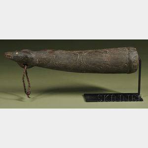New Guinea Carved Wood Side-blown Trumpet