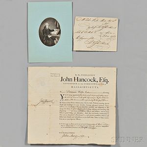 Hancock, John (1737-1793) Signed Military Commission, 3 December 1787.