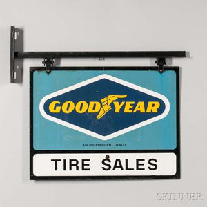 "Goodyear Tire Sales" Double-sided Sign on Bracket