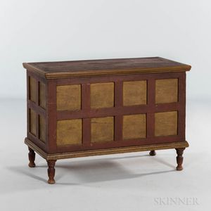 Small Painted and Paneled Walnut Blanket Box