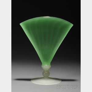 Glass Fan Vase, Possibly Carder Steuben