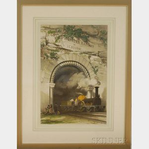 Framed Hand-colored Lithograph The Great Western Railway