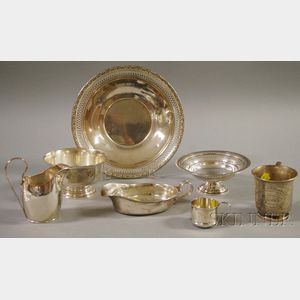 Seven Pieces of Mostly Sterling Silver Tableware