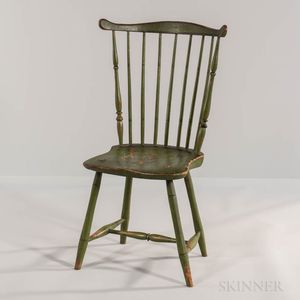 Apple Green-painted Fan-back Windsor Side Chair