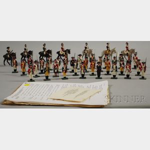 Thirty-nine-piece Blenheim Painted Cast Metal Set of American, British, and Hessian Regiments of the Battles of Trenton and Princeton,