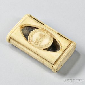Carved Bone Admiral Lord Nelson Snuffbox