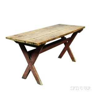 Small Pine Sawbuck Table
