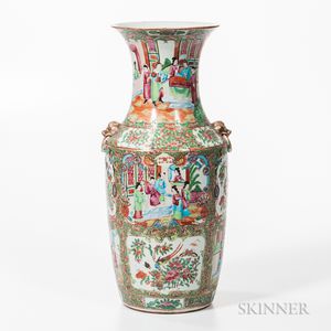 Baluster-form Rose Medallion Export Porcelain Vase