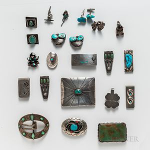 Twenty-four Southwest Silver Accessories