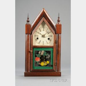 Miniature Rosewood Steeple Clock by J. C. Brown
