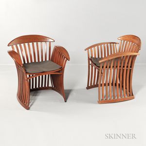 Pair of Thomas Lamb Bentwood Steamer Chairs
