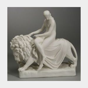 Minton Parian Figure of Una and the Lion