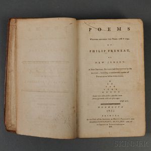 Freneau, Philip (1752-1832) Poems Written between the Years 1768 & 1794, by Philip Freneau of New Jersey