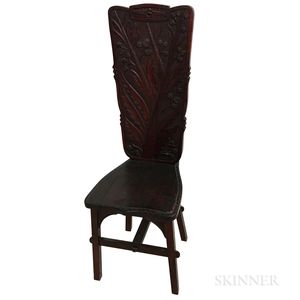 Carved Mahogany Hall Chair