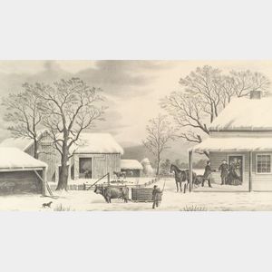 Attributed to Currier & Ives, publishers (American, 1857-1907) Home to Thanksgiving.