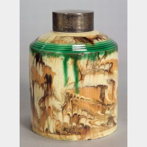 Staffordshire Combed Surface Agate Tea Canister