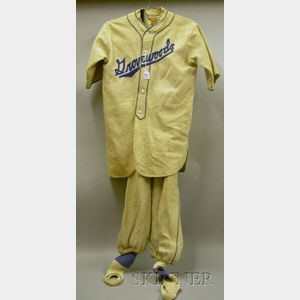 1930s Dorchester Grovewoods Wool Baseball Uniform