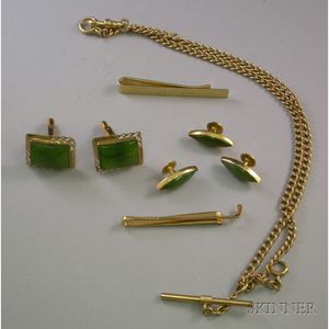 Five Pieces of 14kt and 18kt Gold Men's Jewelry Items