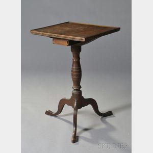 Inlaid Cherry Candlestand with Drawer