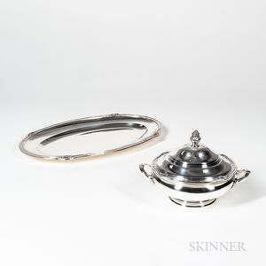 French Sterling Silver Covered Tureen and Platter