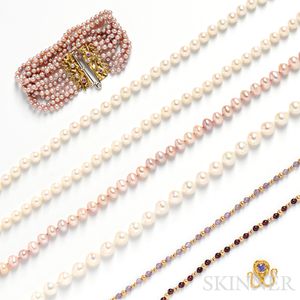 Group of Gold and Freshwater Pearl Jewelry