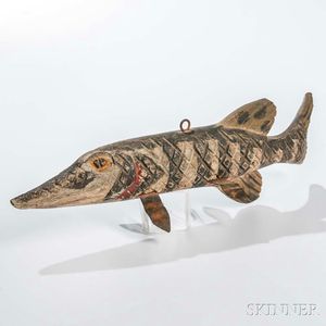 Carved and Painted Wooden Fish Decoy