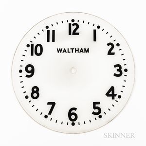 Waltham 24-inch Diameter Vinyl Lettered Clock Dial. 