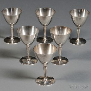 Set of Six Tiffany & Co. Sterling Silver Cordials