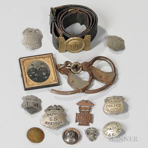 Group of Police Items and Related Badges