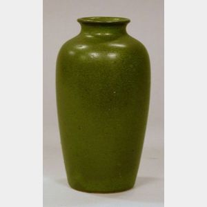Small Matte Green Glazed Art Pottery Vase.
