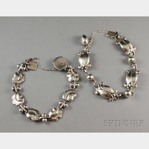 Two Georg Jensen Sterling Silver Bracelets
