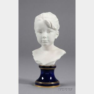 Sevres White Bisque Bust of a Young Girl