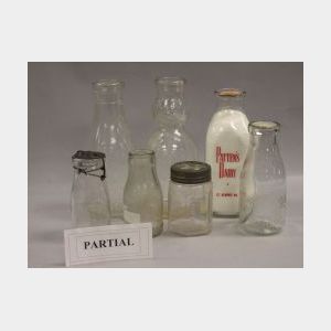 Collection of Approximately 181 Colorless Glass Milk and Dairy Bottles.