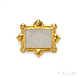 18kt Gold and Mother-of-pearl Pendant/Brooch, Elizabeth Locke