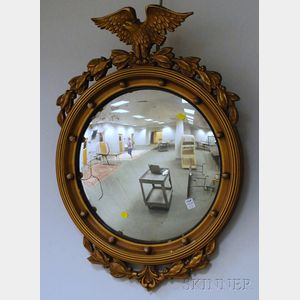 Federal-style Giltwood and Convex Glass Girandole Mirror