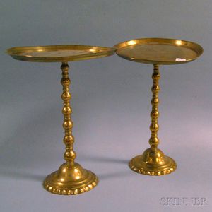 Pair of Turned Brass Centerpieces
