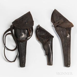 Three Leather Revolver Holsters