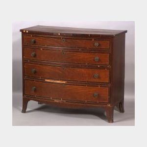 Federal Mahogany Inlaid Bowfront Chest of Drawers