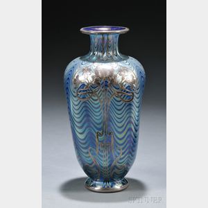 Art Nouveau Silver Overlay Vase
