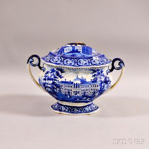 Ridgway "Alms House Boston" Blue and White Ceramic Soup Tureen