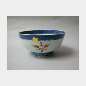 Chinese Export Porcelain Eagle and Shield Decorated Bowl.