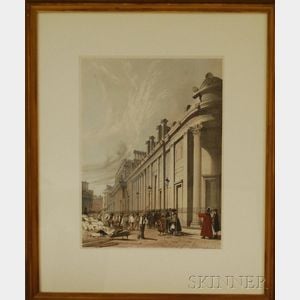 Three Framed English Hand-colored Lithograph London Views